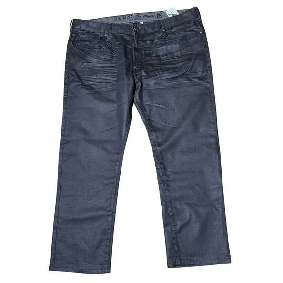 Men’s Guess Premium Los Angeles Black distressed Sz40 Lincoln Slim Straight Vint - Picture 1 of 10